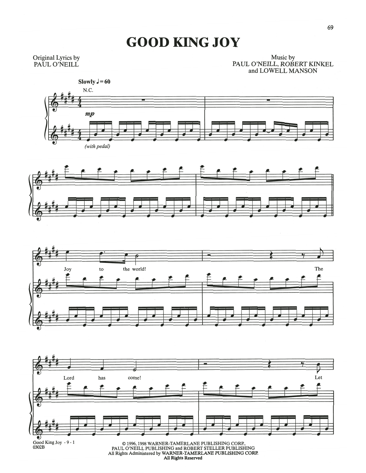 Trans-Siberian Orchestra Good King Joy Sheet Music