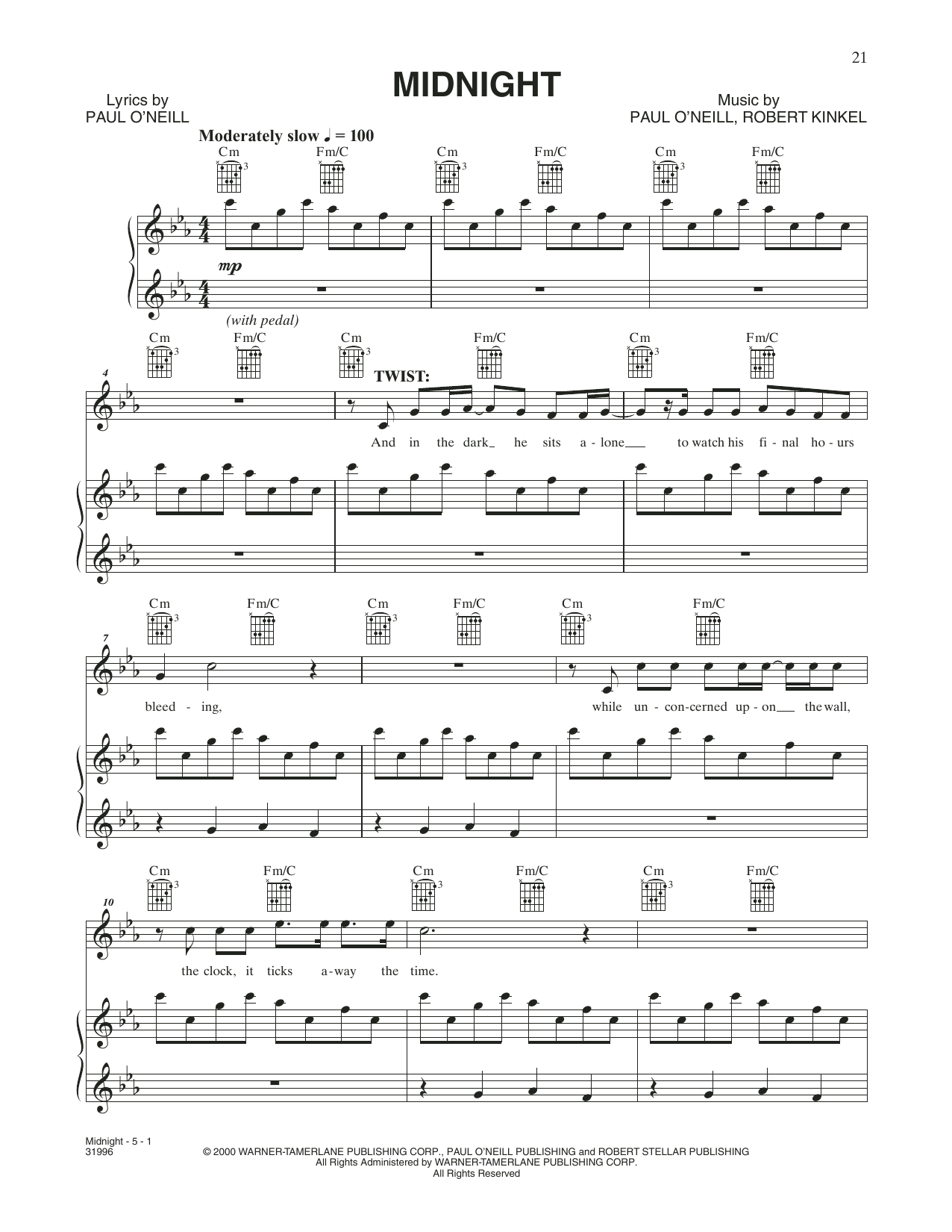 Trans-Siberian Orchestra Midnight Sheet Music