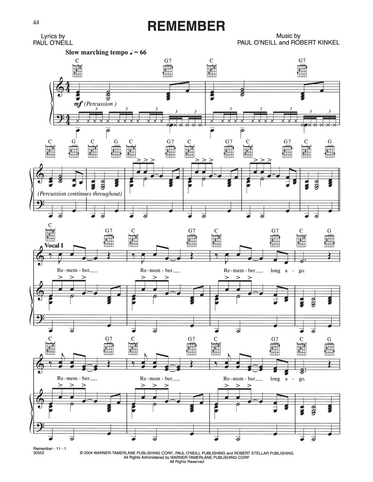 Trans-Siberian Orchestra Remember Sheet Music