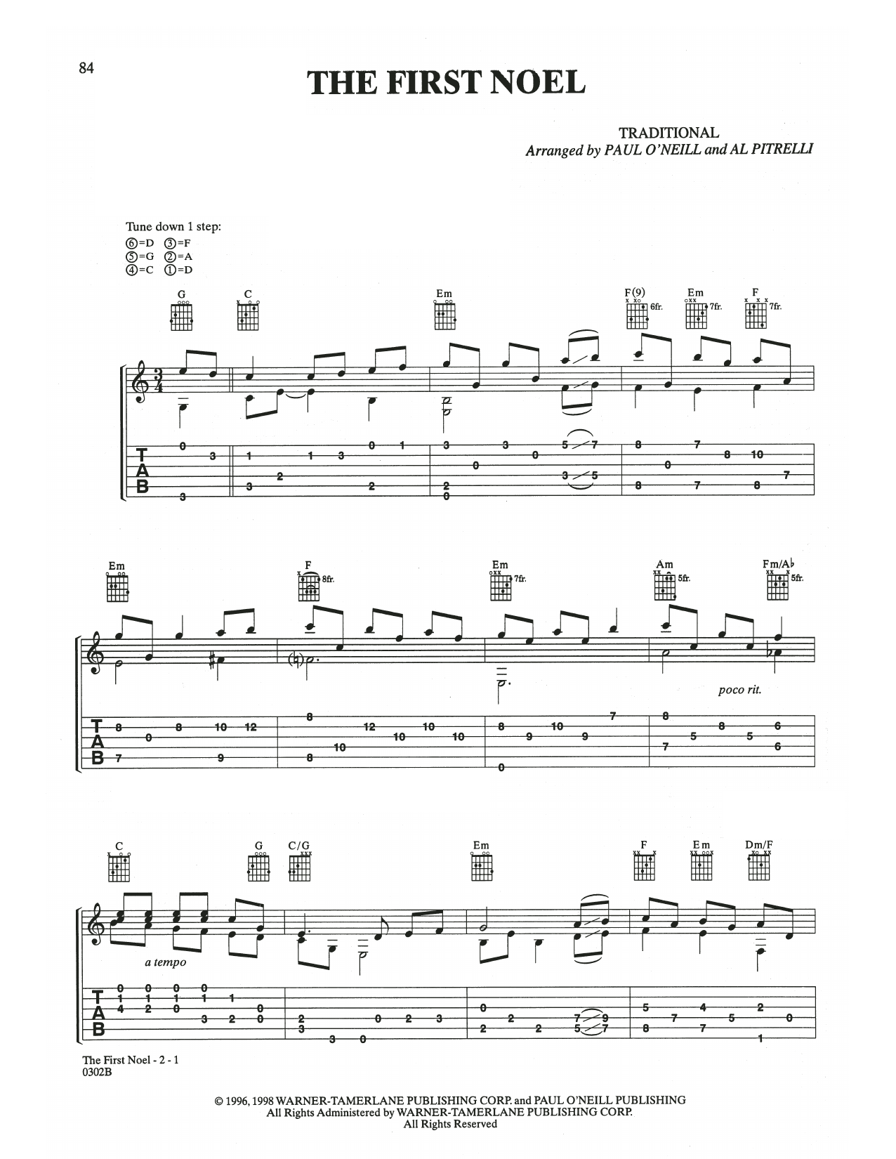 Trans-Siberian Orchestra The First Noel Sheet Music
