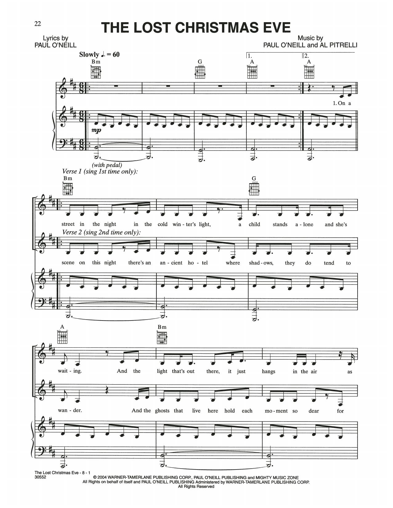 Trans-Siberian Orchestra The Lost Christmas Eve Sheet Music