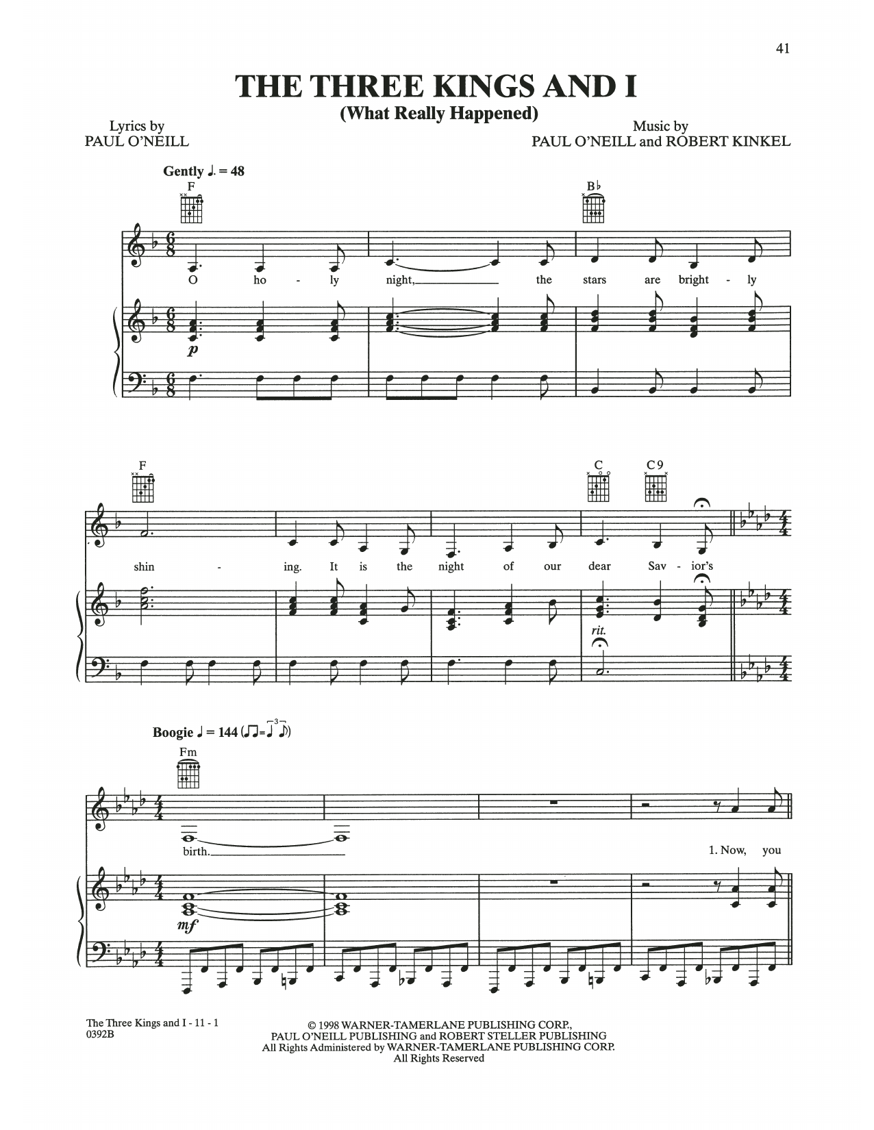 Trans-Siberian Orchestra The Three Kings And I (What Really Happened) Sheet Music