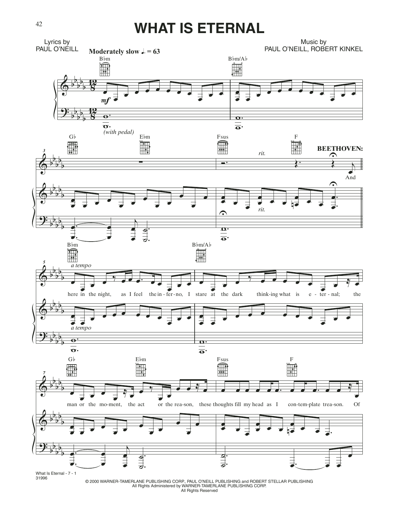 Trans-Siberian Orchestra What Is Eternal Sheet Music