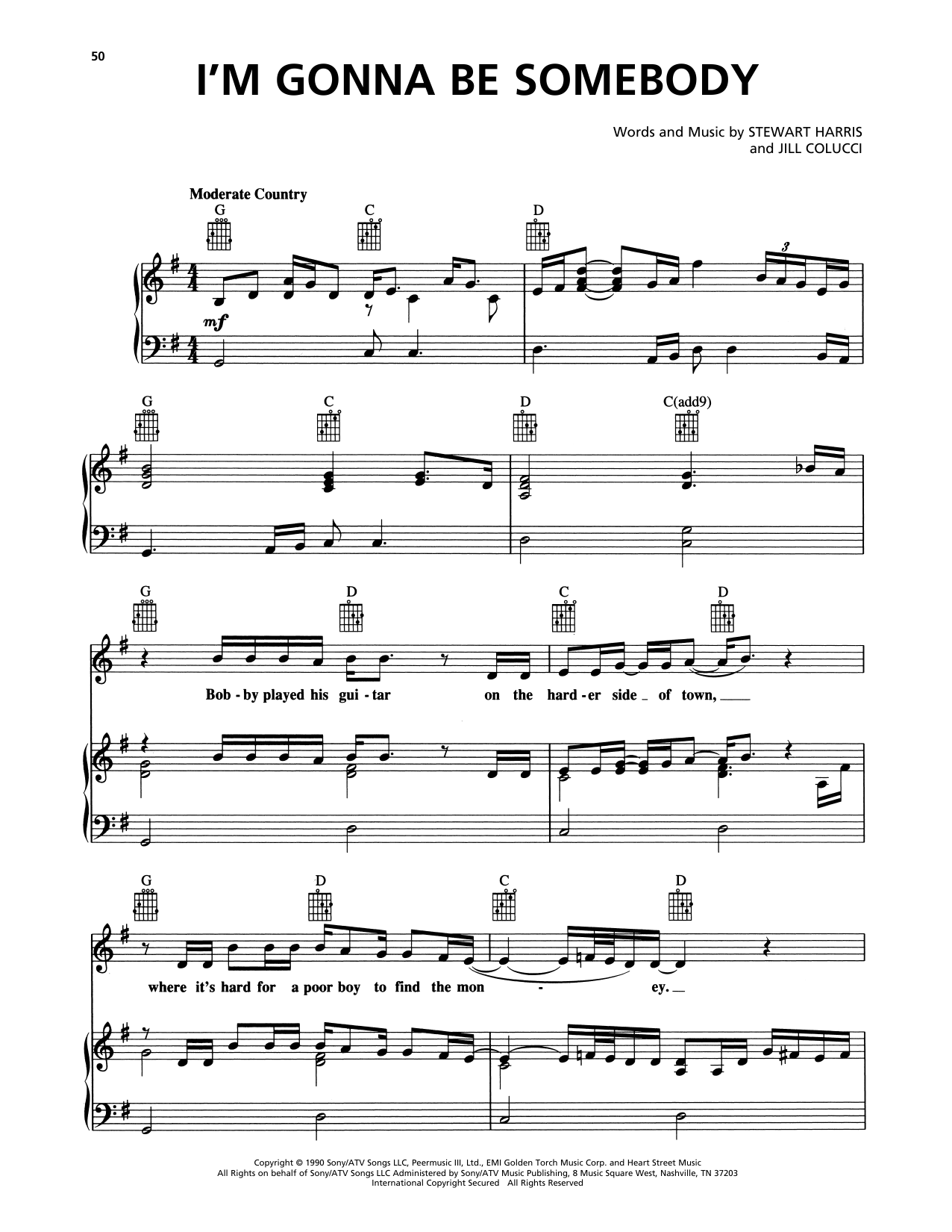 Travis Tritt I'm Gonna Be Somebody Sheet Music