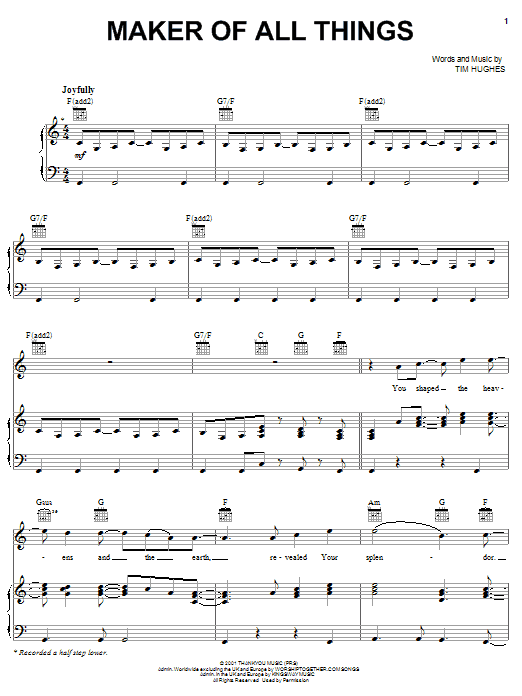 Tree63 Maker Of All Things Sheet Music