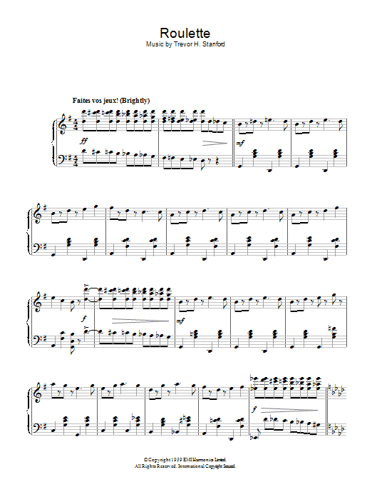 Trevor H. Stanford Roulette Sheet Music