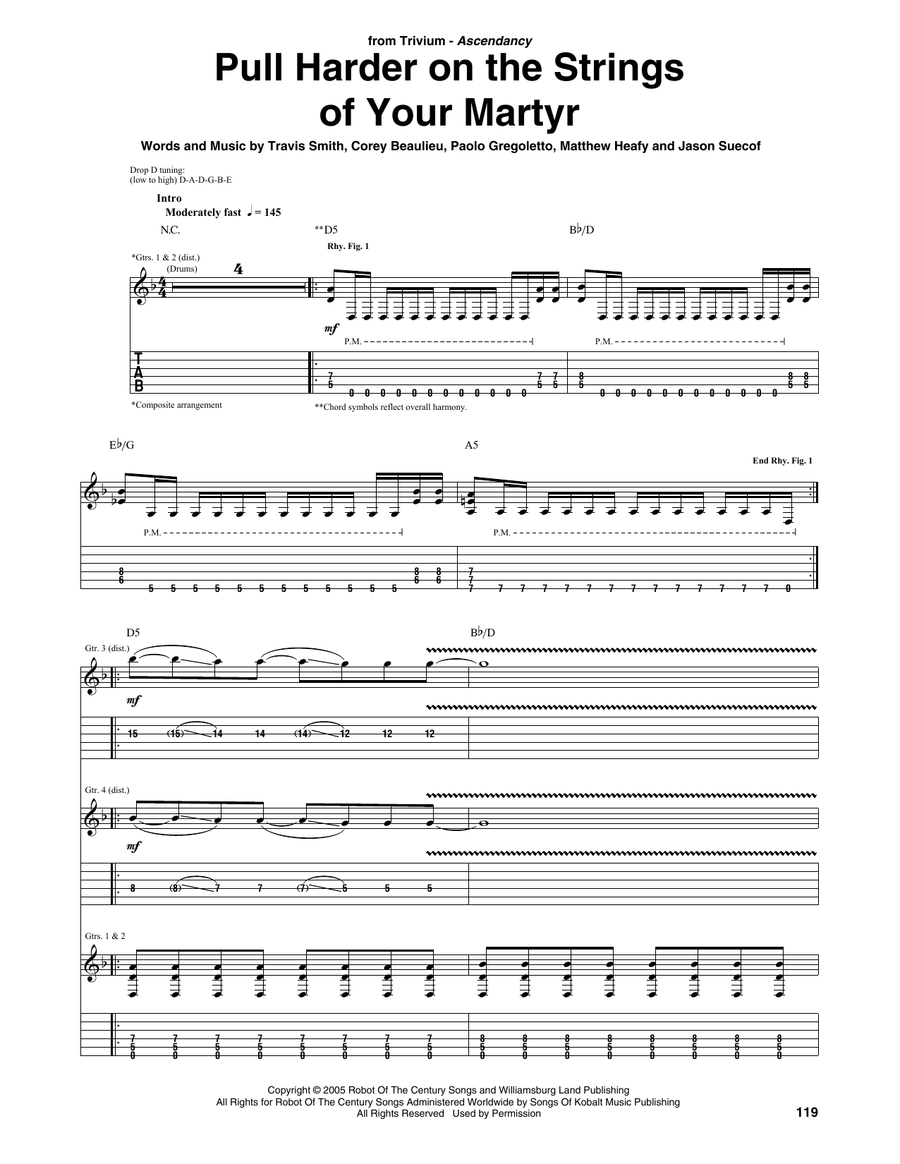 Trivium Pull Harder On The Strings Of Your Martyr Sheet Music