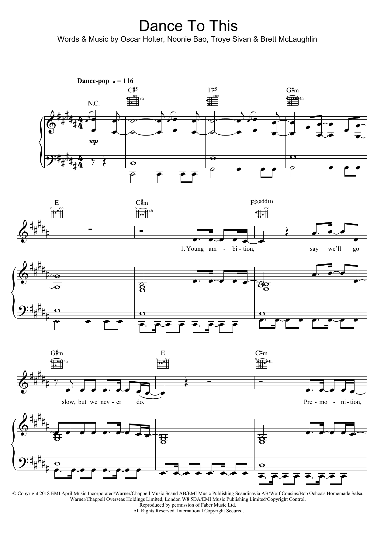 Troye Sivan Dance To This (featuring Ariana Grande) Sheet Music