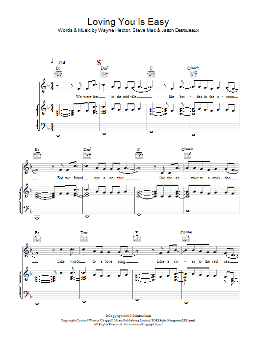 Union J Loving You Is Easy Sheet Music