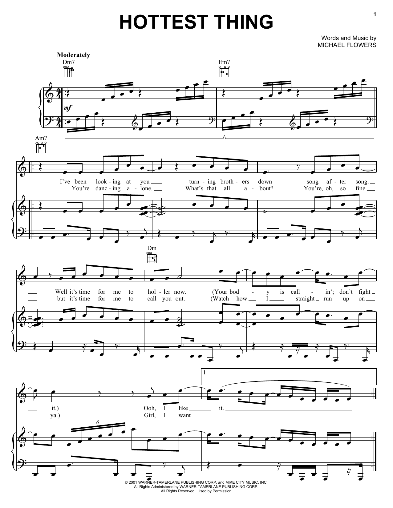 Usher Hottest Thing Sheet Music