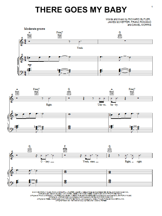 Usher There Goes My Baby Sheet Music