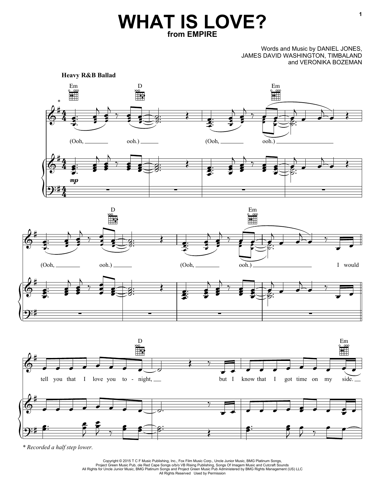 V/Veronika Bozeman What Is Love Sheet Music