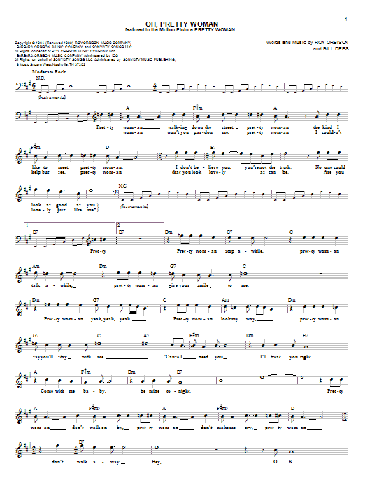 Van Halen Oh, Pretty Woman Sheet Music