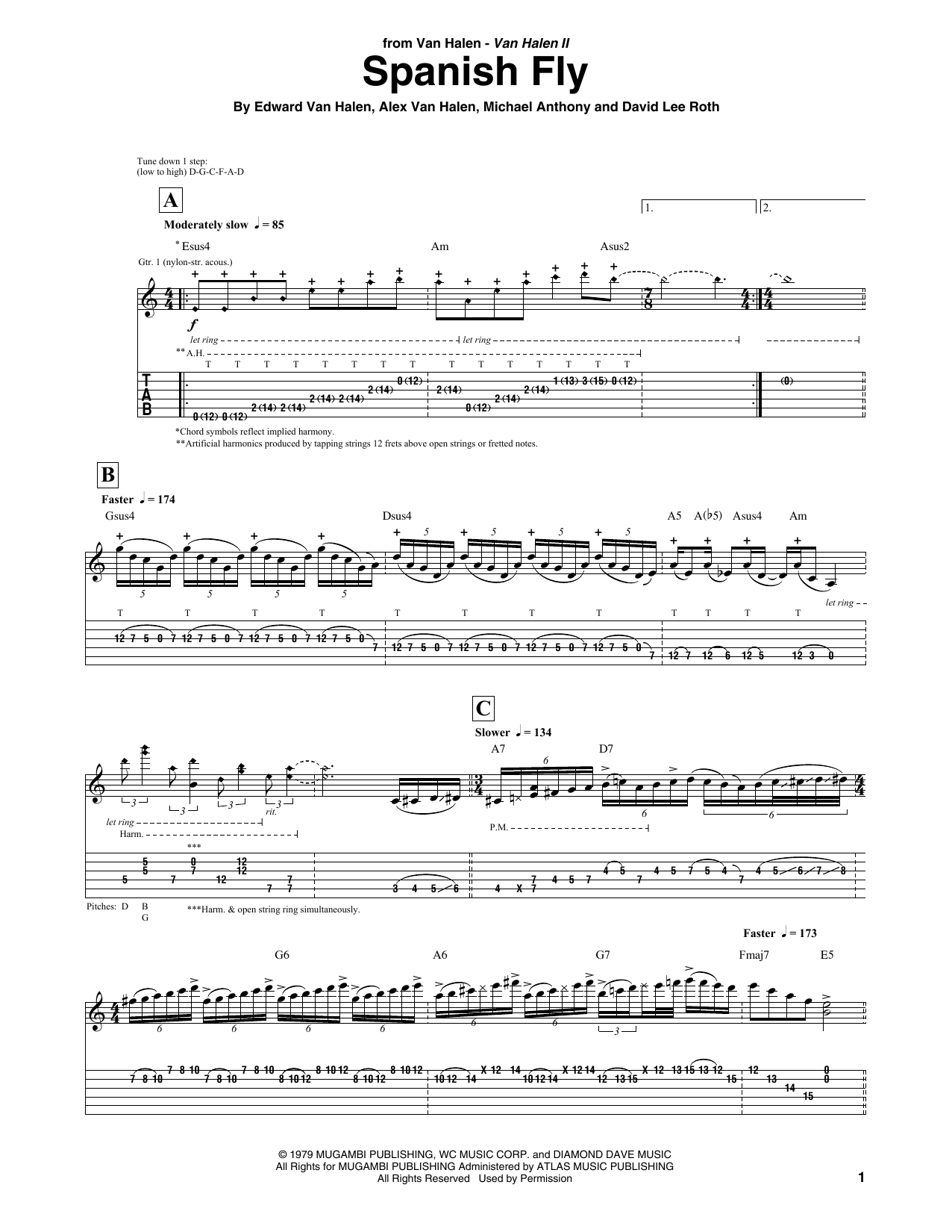 Van Halen Spanish Fly Sheet Music