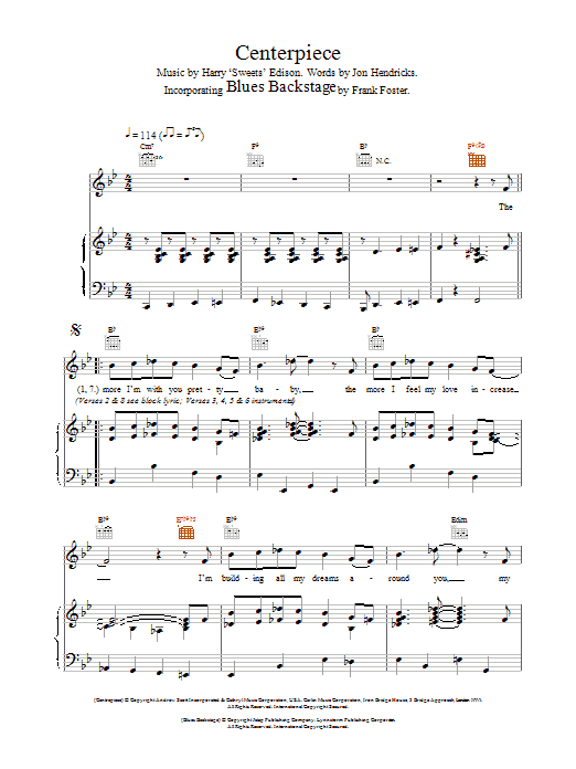 Van Morrison Centerpiece / Blues Backstage Sheet Music
