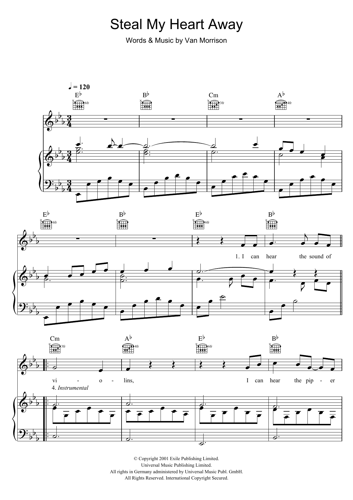 Van Morrison Steal My Heart Away Sheet Music