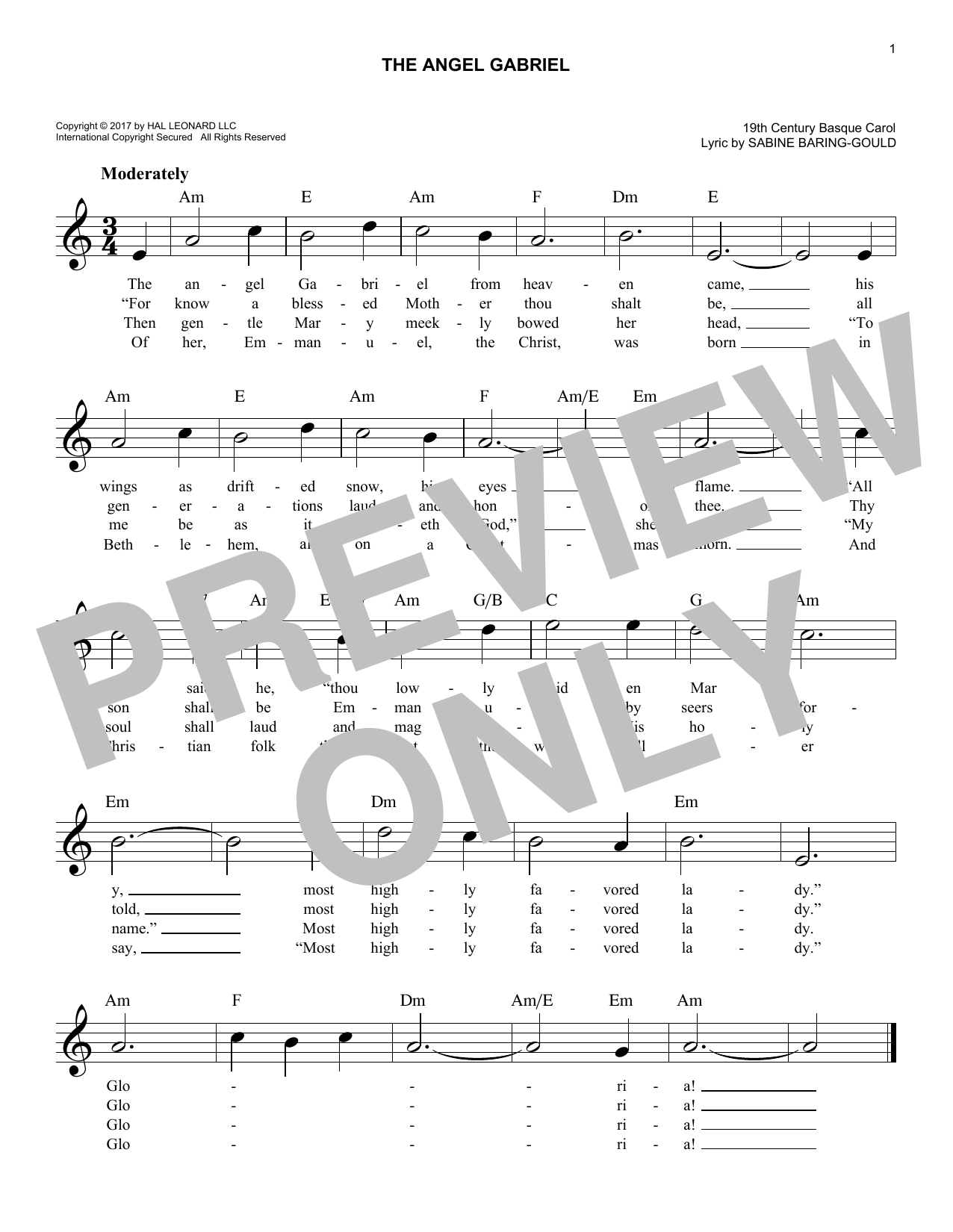 Various The Angel Gabriel Sheet Music