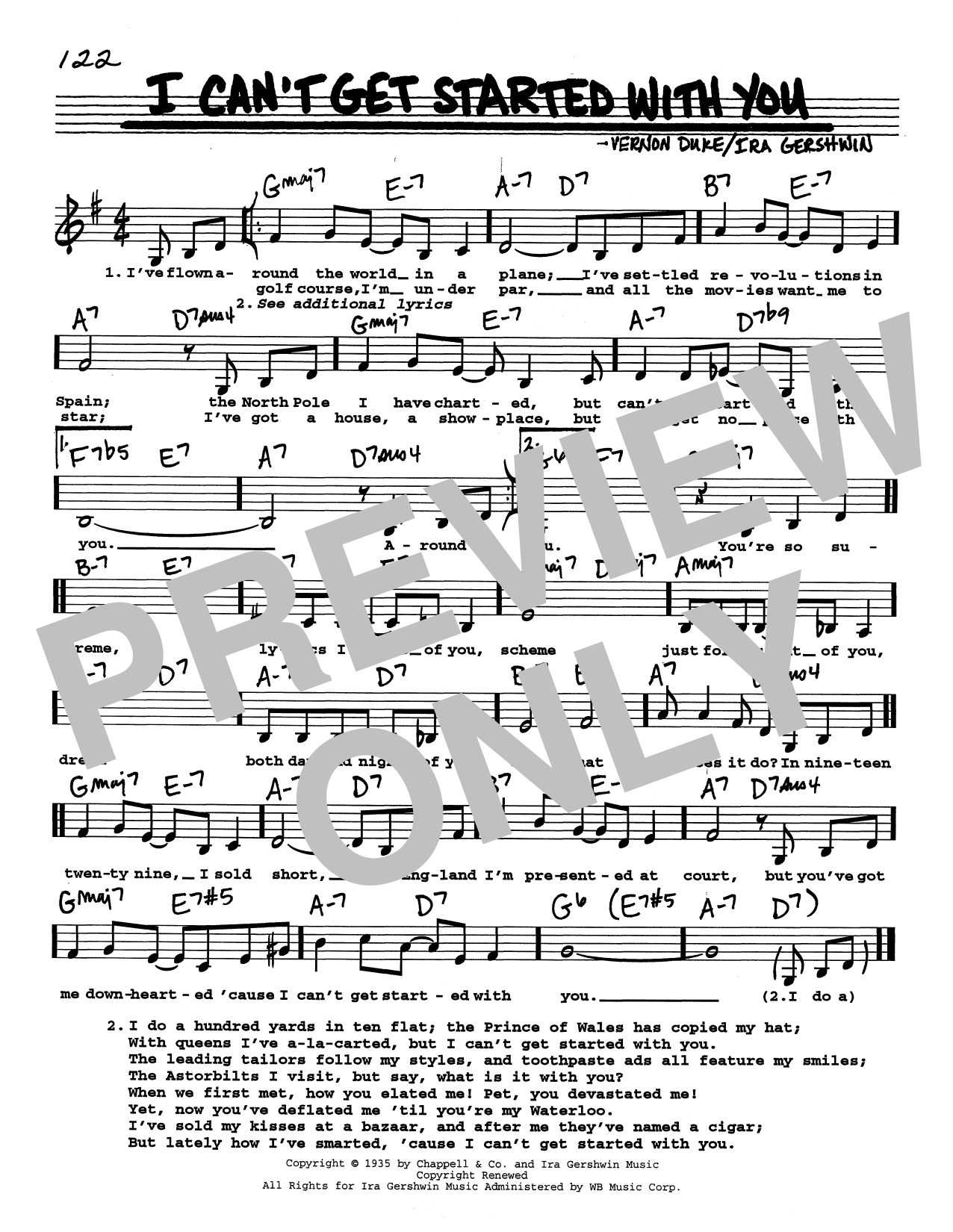 Vernon Duke I Can't Get Started (Low Voice) Sheet Music