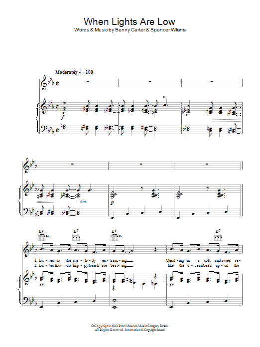 Vic Damone When Lights Are Low Sheet Music