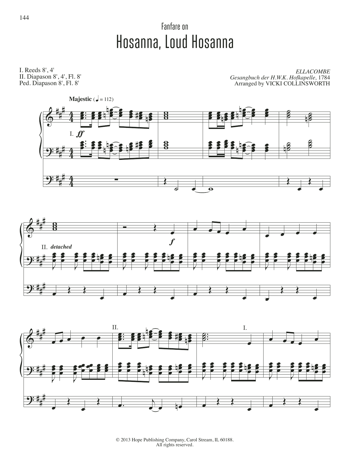VICKI COLLINSWORTH Hosanna, Loud Hosanna Sheet Music
