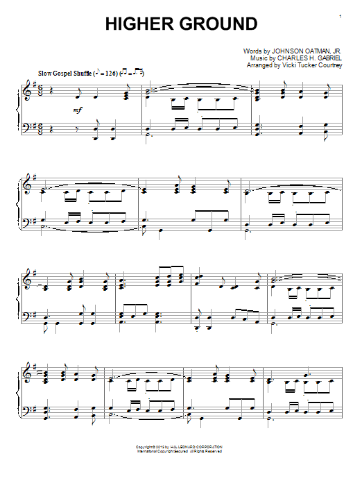 Vicki Tucker Courtney Higher Ground Sheet Music