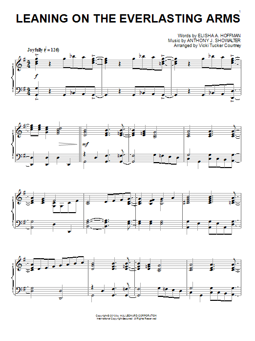 Vicki Tucker Courtney Leaning On The Everlasting Arms Sheet Music