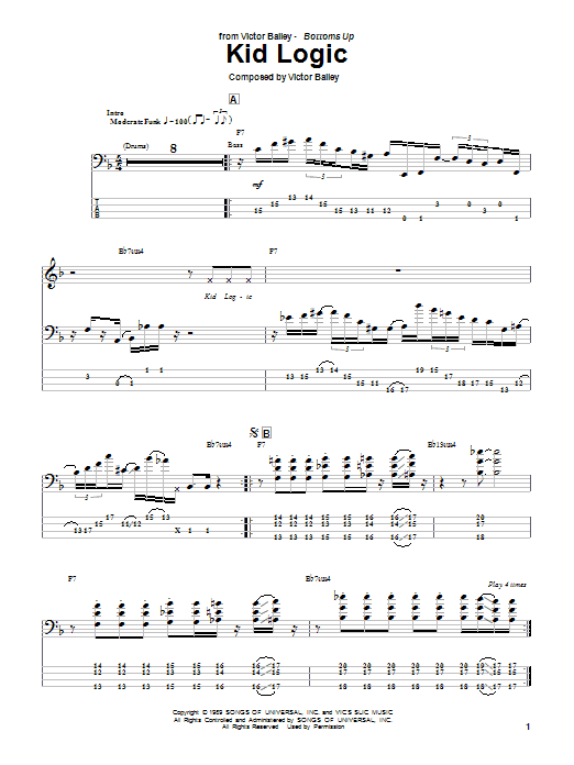 Victor Bailey Kid Logic Sheet Music