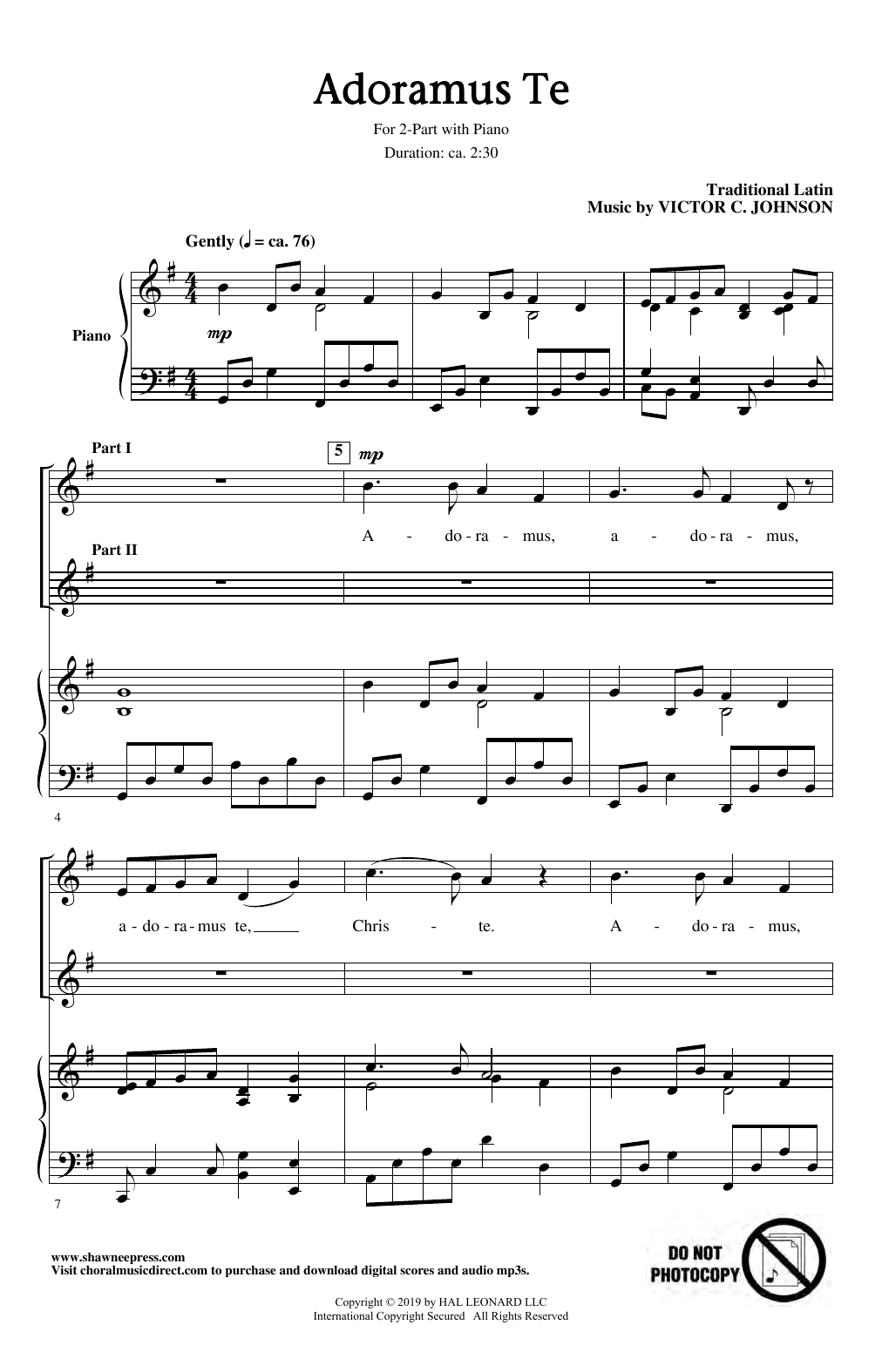 Victor C. Johnson Adoramus Te Sheet Music