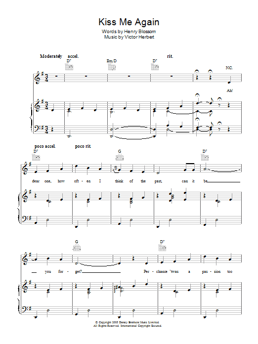 Victor Herbert Kiss Me Again Sheet Music