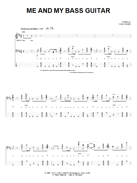 Victor Wooten Me And My Bass Guitar Sheet Music