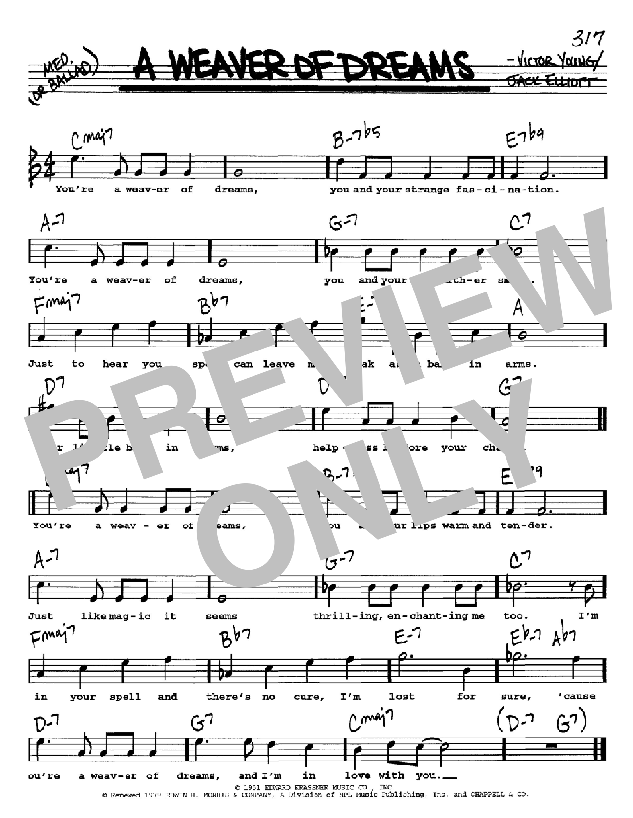 Victor Young A Weaver Of Dreams Sheet Music