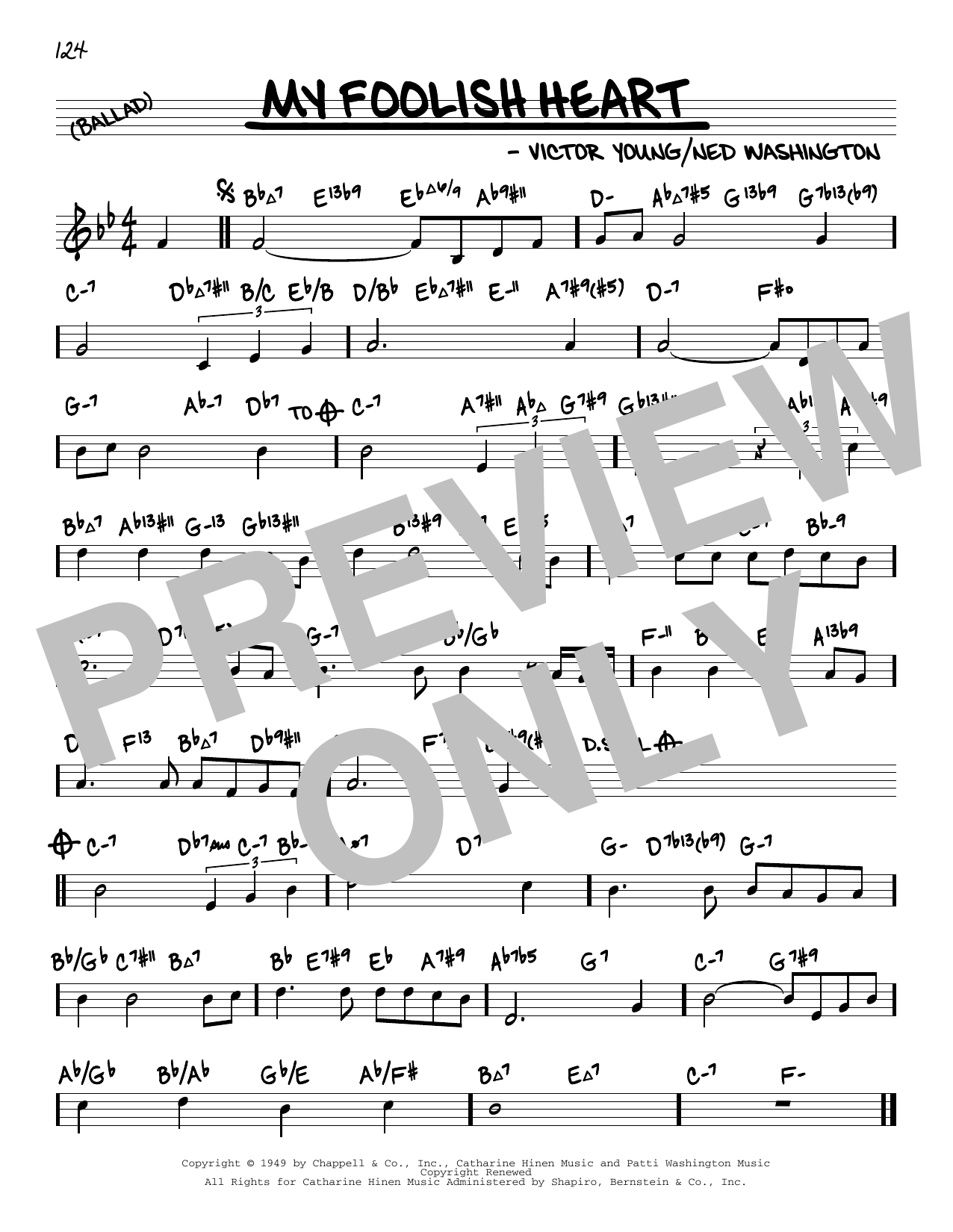 Victor Young My Foolish Heart (arr. David Hazeltine) Sheet Music