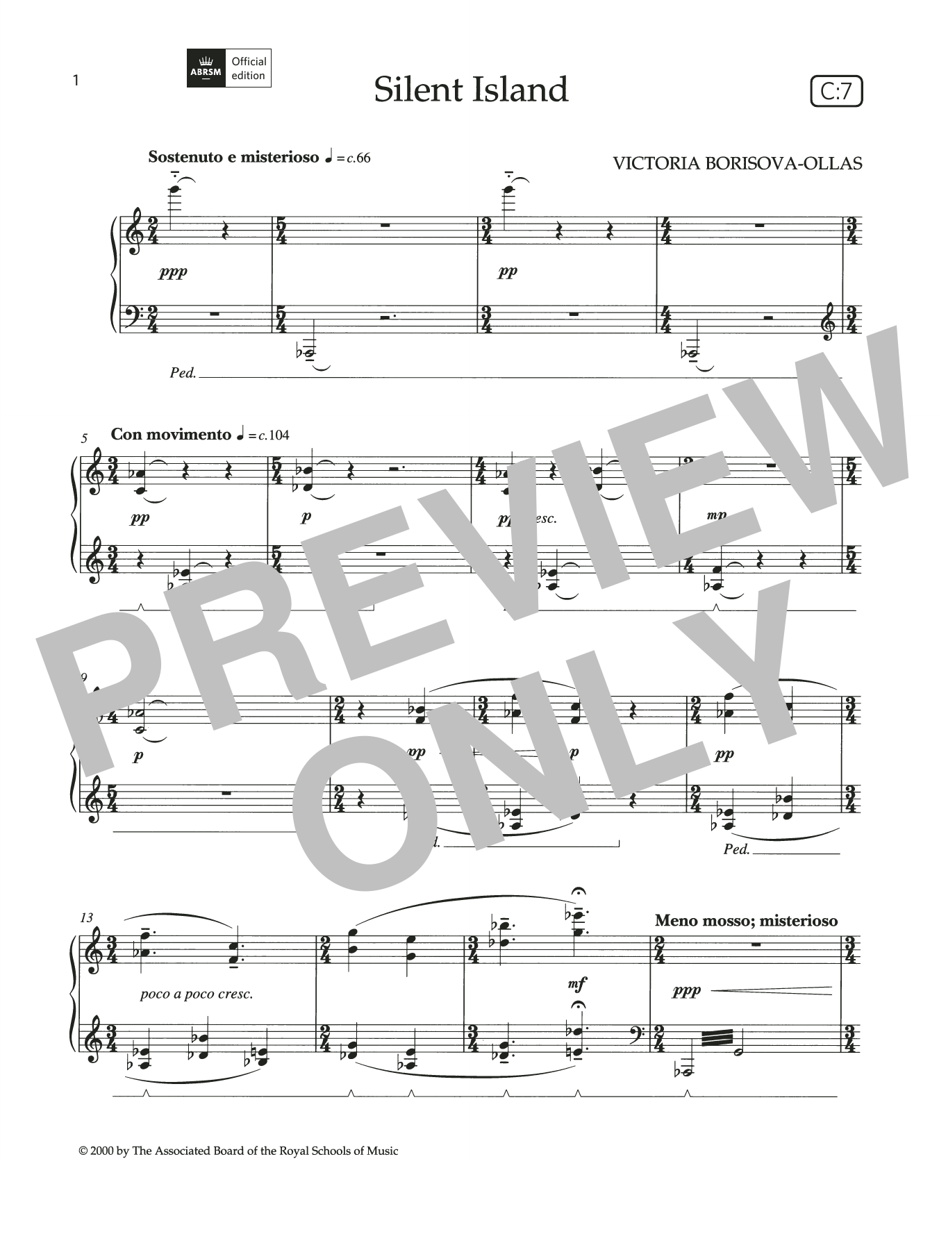 Victoria Borisova-Ollas Silent Island (Grade 5, list C7, from the ABRSM Piano Syllabus 2021 & 2022) Sheet Music