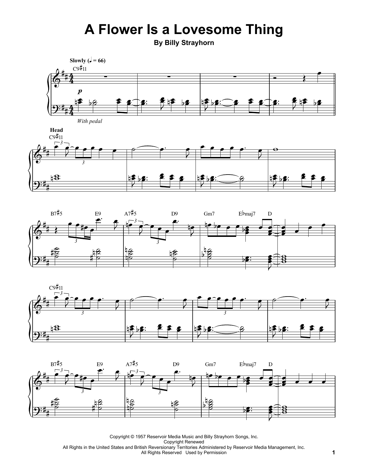 Vince Guaraldi A Flower Is A Lovesome Thing Sheet Music