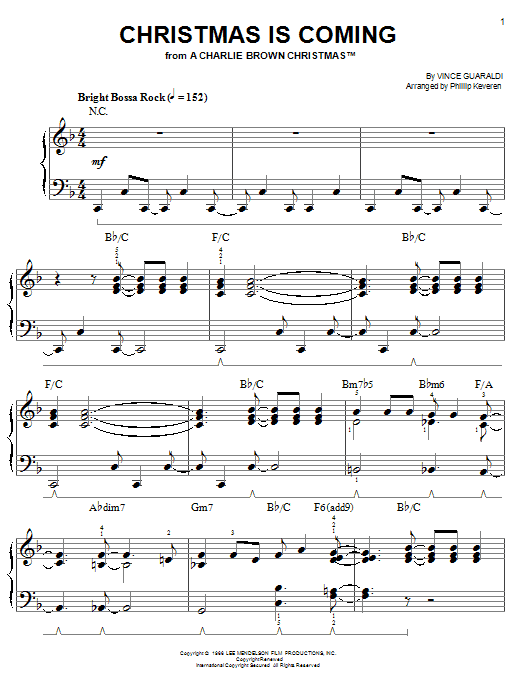 Vince Guaraldi Christmas Is Coming (arr. Phillip Keveren) Sheet Music