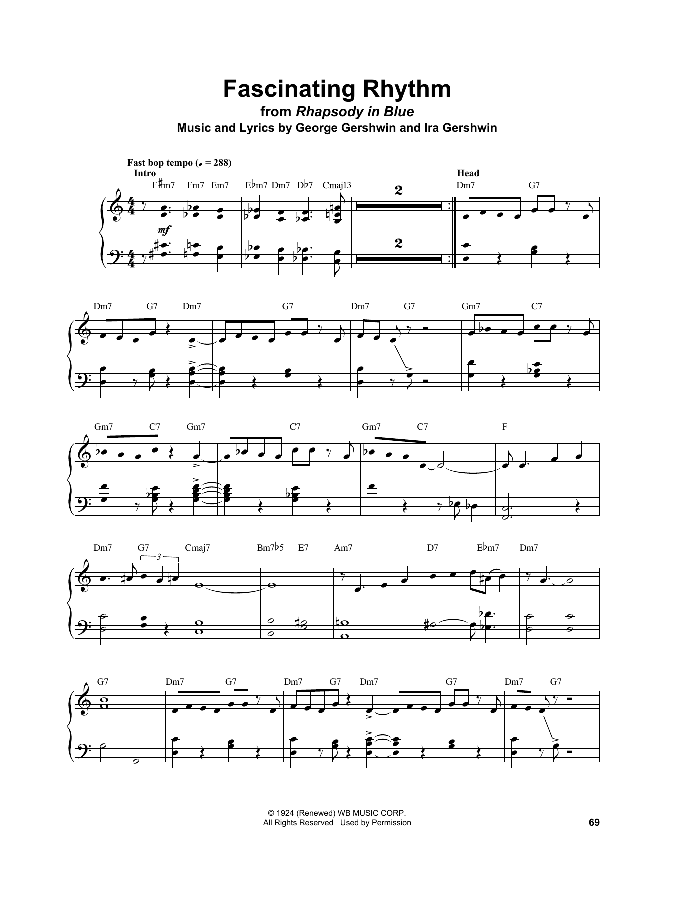 Vince Guaraldi Fascinating Rhythm Sheet Music