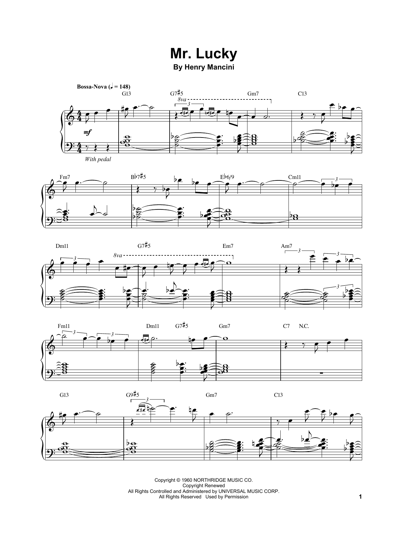 Vince Guaraldi Mr. Lucky Sheet Music