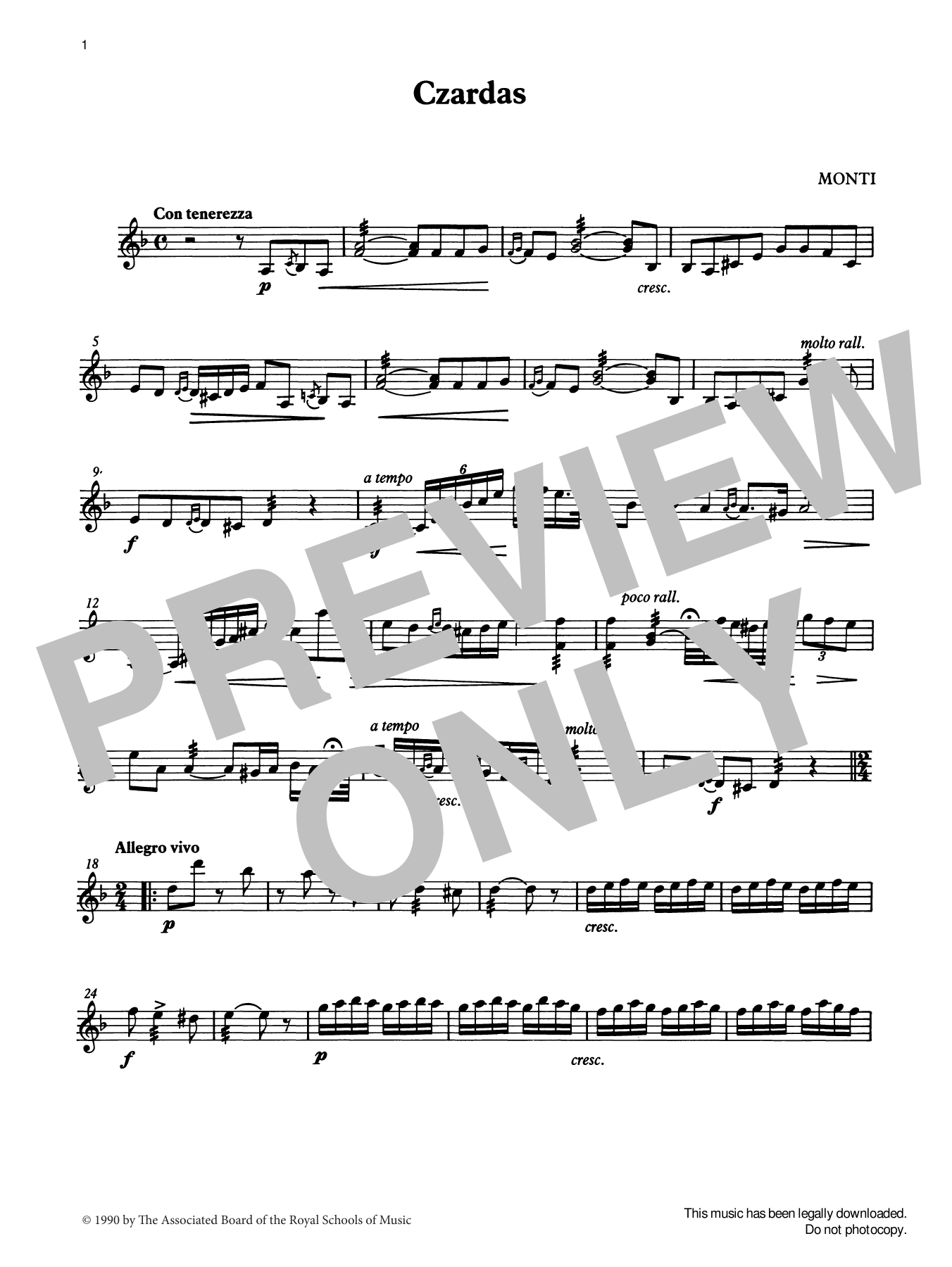 Vittorio Monti Czardas from Graded Music for Tuned Percussion, Book IV Sheet Music