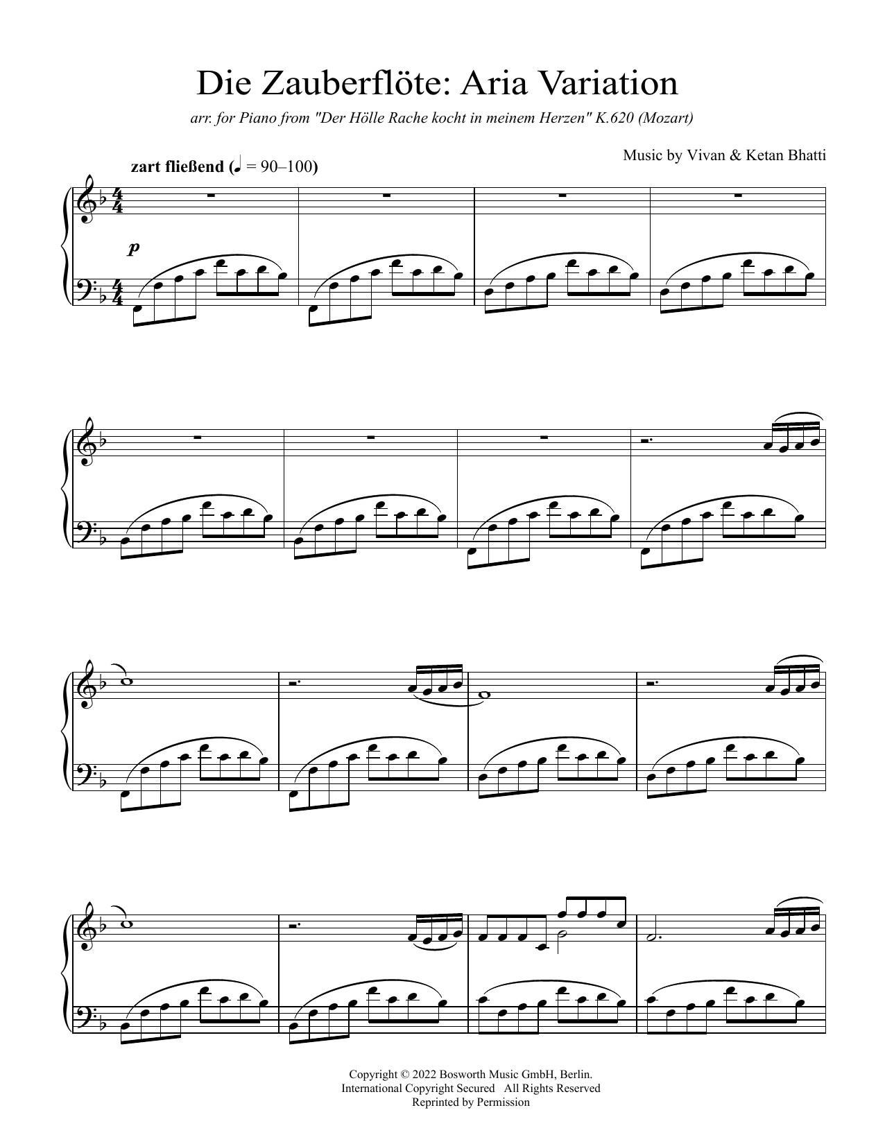 Vivan & Ketan Bhatti Die Zauberflöte: Aria Variation Sheet Music
