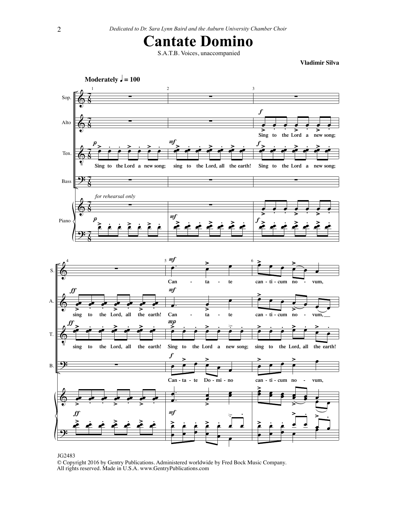 Vladimir Silva Cantate Domino Sheet Music