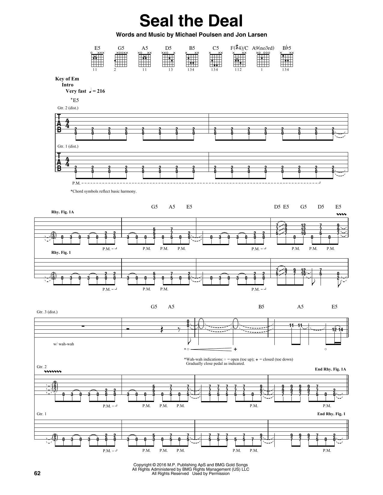 Volbeat Seal The Deal Sheet Music