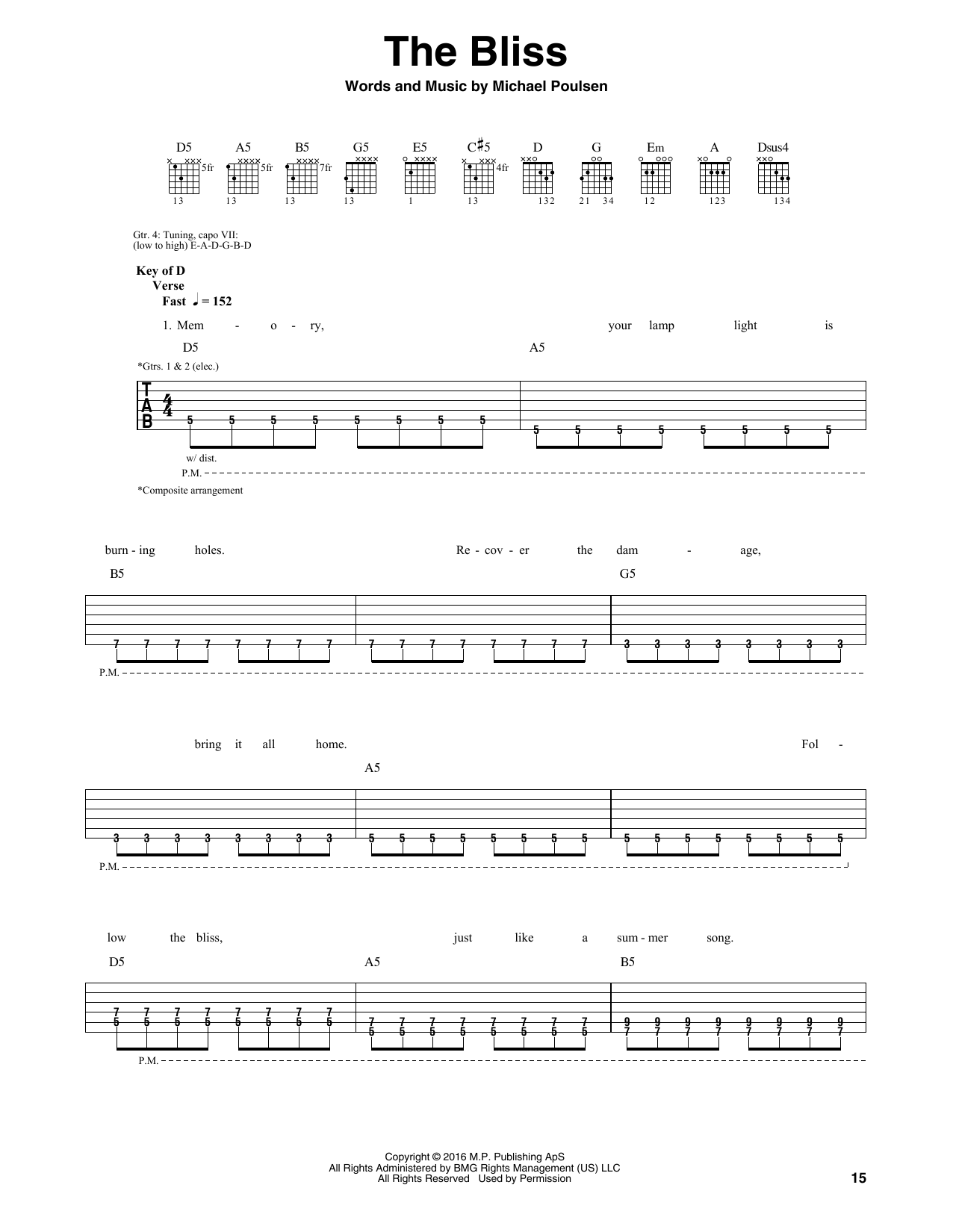 Volbeat The Bliss Sheet Music
