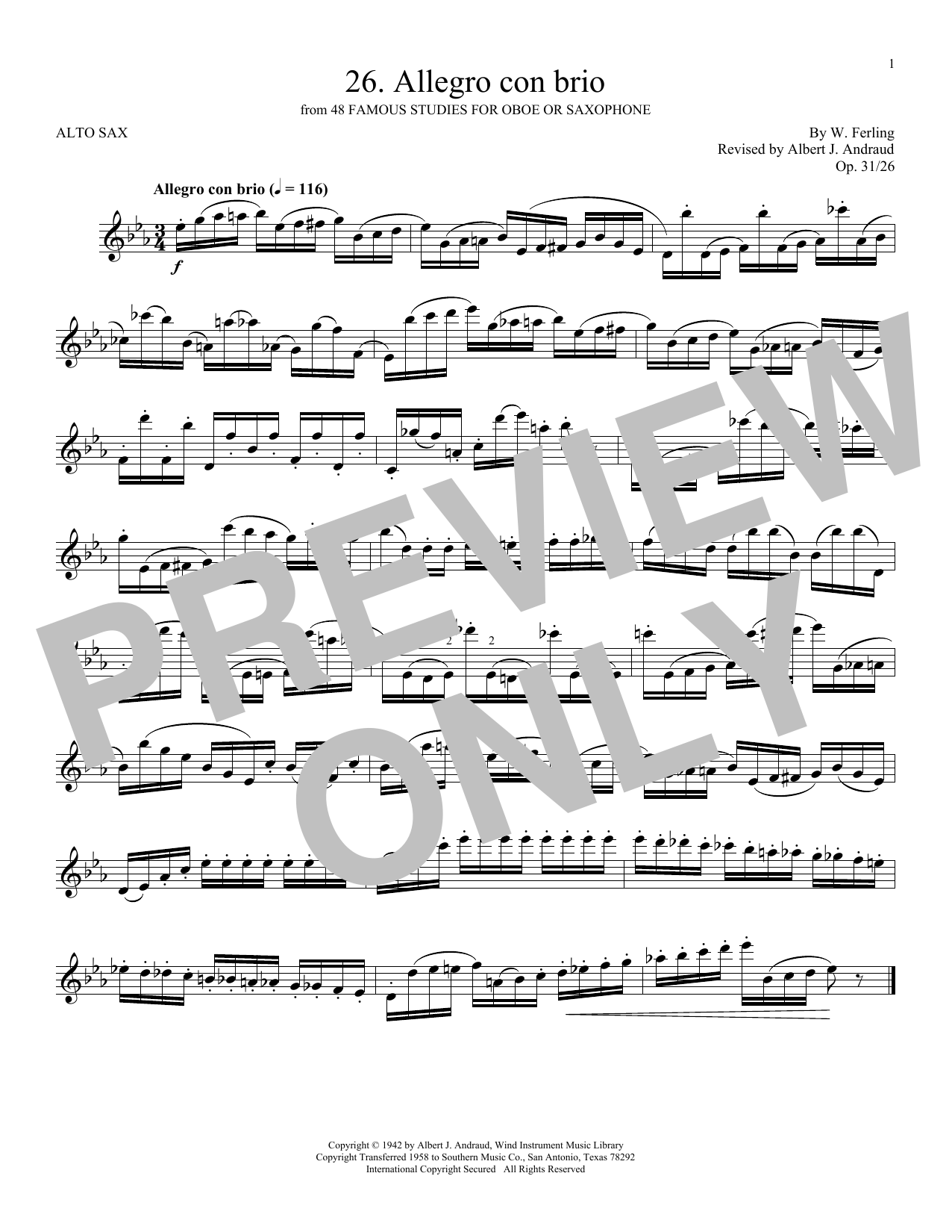 W. Ferling Etude No. 26 Sheet Music