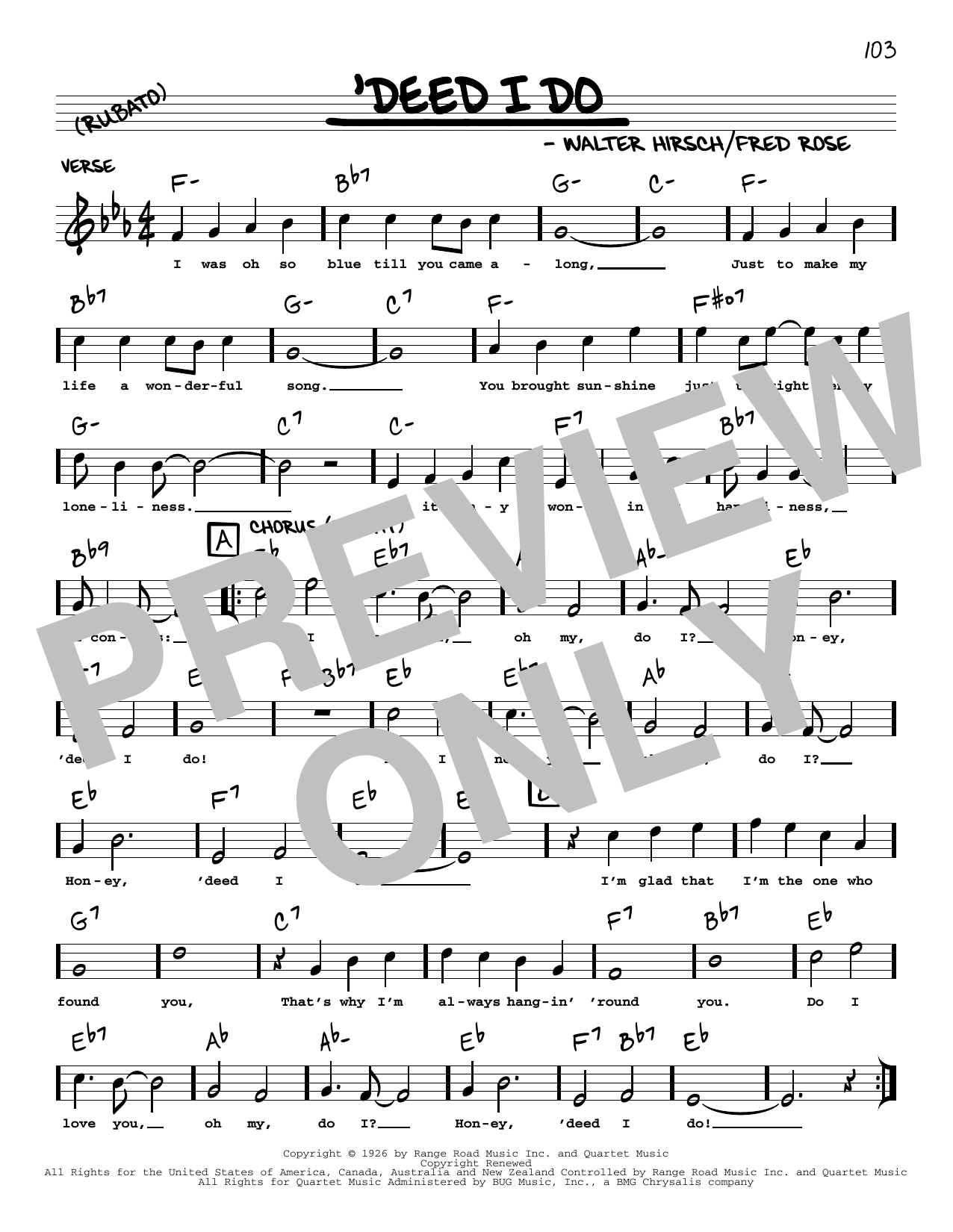 Walter Hirsch 'Deed I Do (arr. Robert Rawlins) Sheet Music