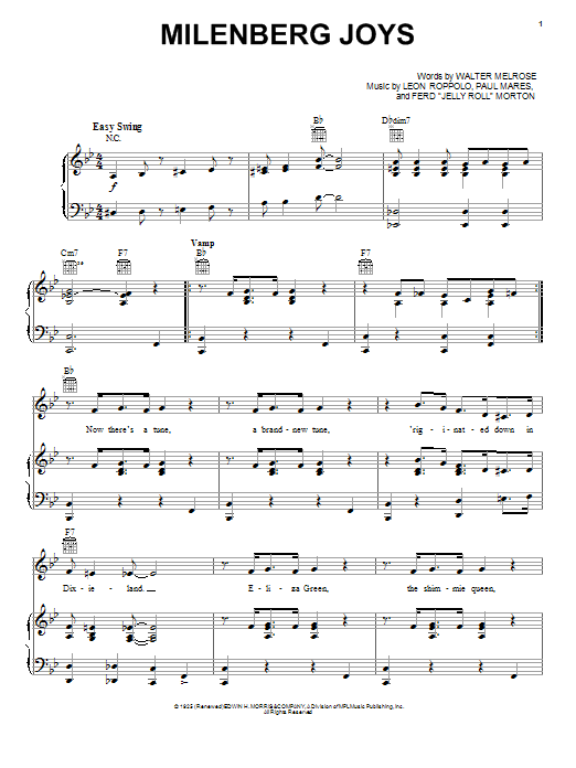 Walter Melrose Milenberg Joys Sheet Music