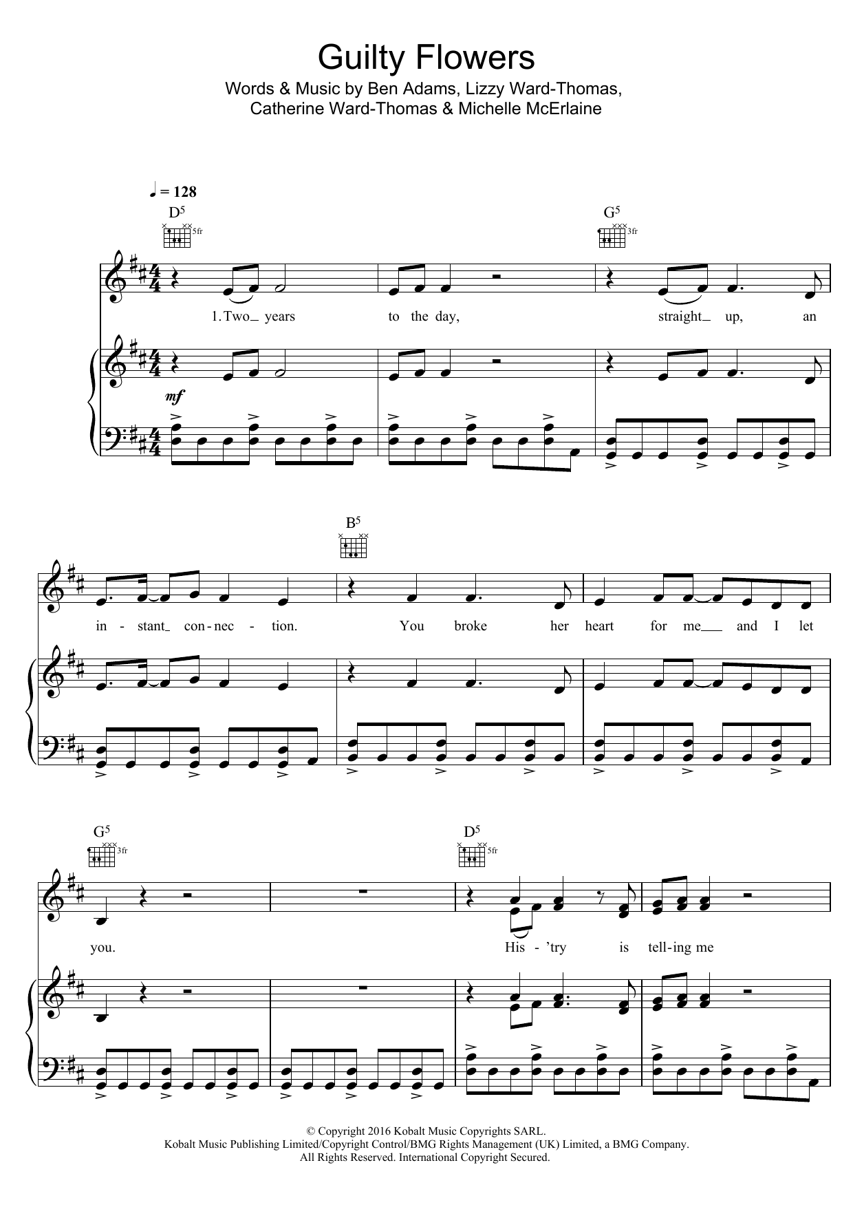 Ward Thomas Guilty Flowers Sheet Music