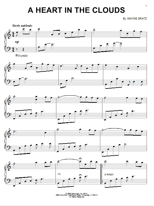 Wayne Gratz A Heart In The Clouds Sheet Music