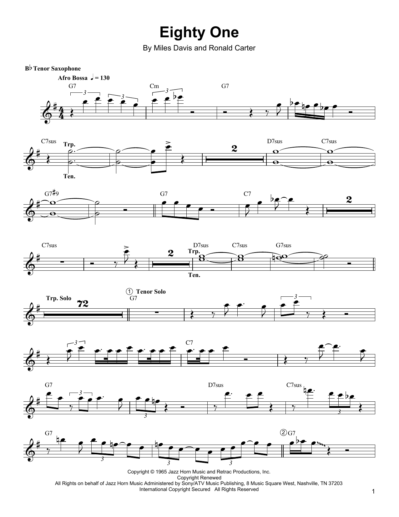 Wayne Shorter Eighty One Sheet Music
