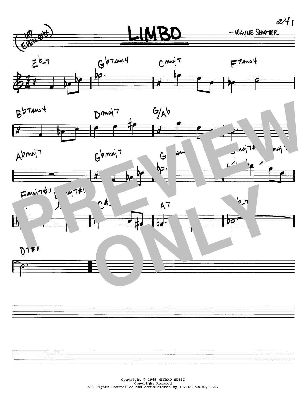 Wayne Shorter Limbo Sheet Music