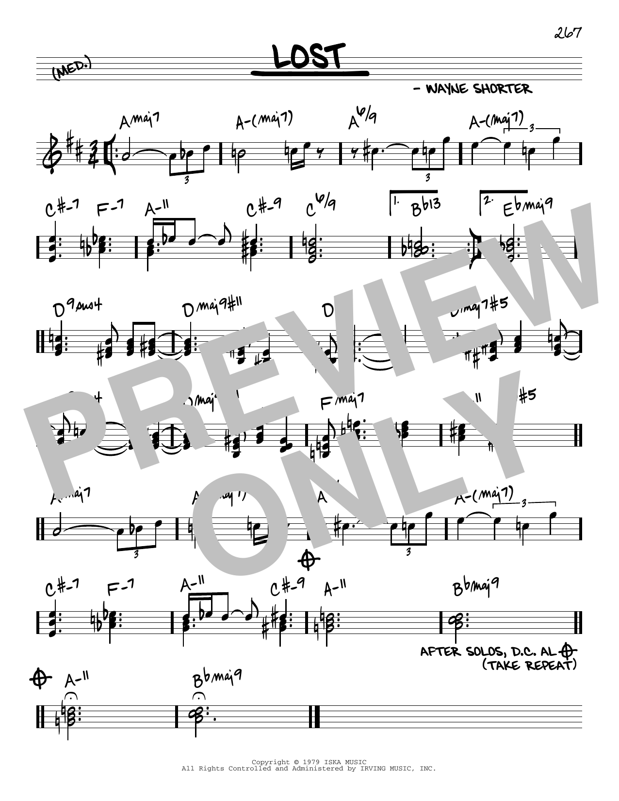 Wayne Shorter Lost Sheet Music